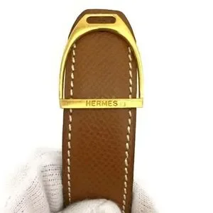 HERMES CLEMENCE BROWN LEATHER WOMEN BELT/1A5540 Hermes | Accessories | Hermes Clemence Brown Leather Women  main image 4